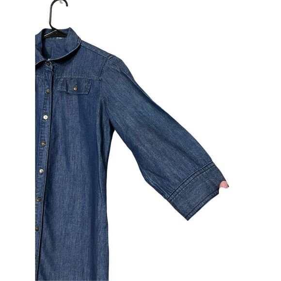 Liz Claiborne Denim Dress Button 3/4 Length Sleeve Size 4 Petite‎ - Picture 4 of 7